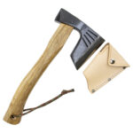 地型鉞 600g 皮サック付 全長300mm 白曲柄 (株)コジマ